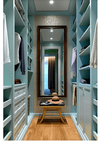 Параллельная гардеробная комната с большим зеркалом Новосибирск