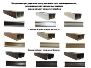 Направляющие двухполосные для шкафа купе ламинированные, шпонированные, крашенные эмалью Новосибирск
