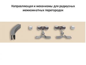 Направляющая и механизмы верхний подвес для радиусных межкомнатных перегородок Новосибирск